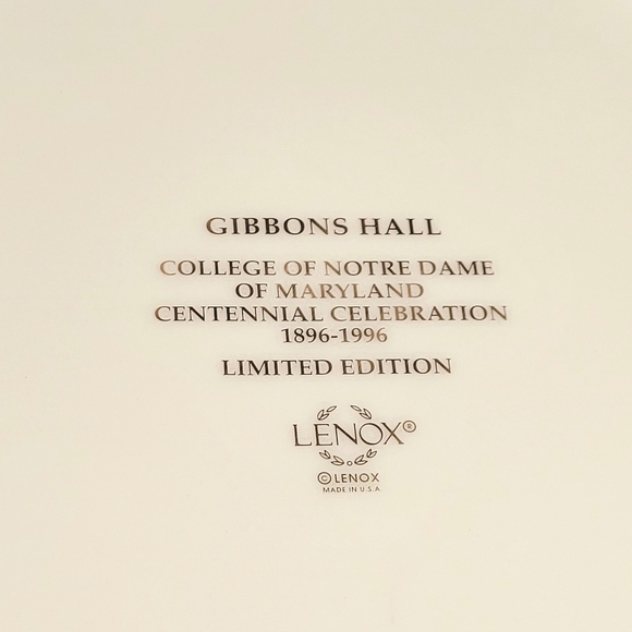 Lenox Plate College of Notre Dame of Maryland Gibson Hall Limited Edition 10.5" - Picture 3 of 8